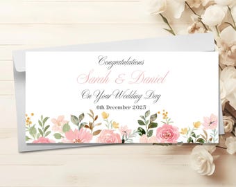 Handmade Personalised Money Wallet Gift Card Birthday Wedding Engagement Pink