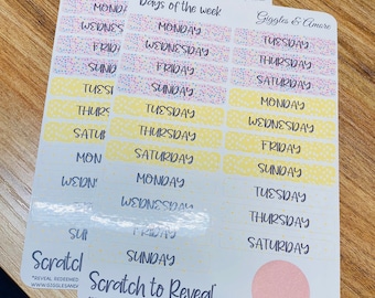 Days of the week Diary Planner Stickers, Motivational, Dreams And Plans, Calendar, Scrapbook Me Time! Mini spotty theme