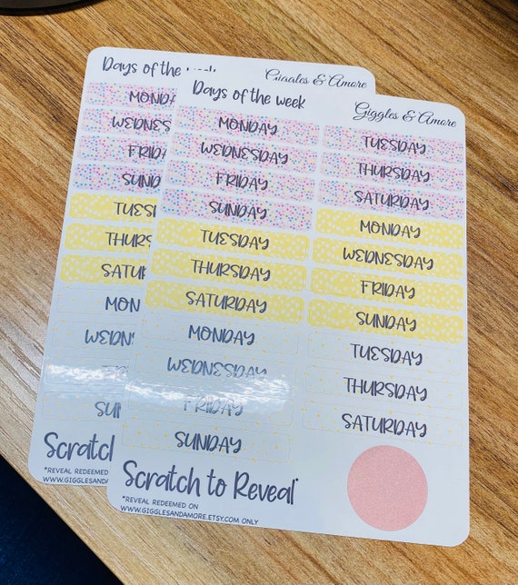 Days of the week Diary Planner Stickers, Motivational, Dreams And Plans, Calendar, Scrapbook Me Time! Mini spotty theme