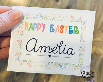 Personalised Easter Activity Pack Stickers Theme Stickers Gold White Box Bag Birthday Party Gift Favour Activity