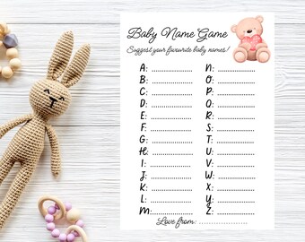 Baby Shower Game name ideas/suggestion cards, game/activity/prediction Cards