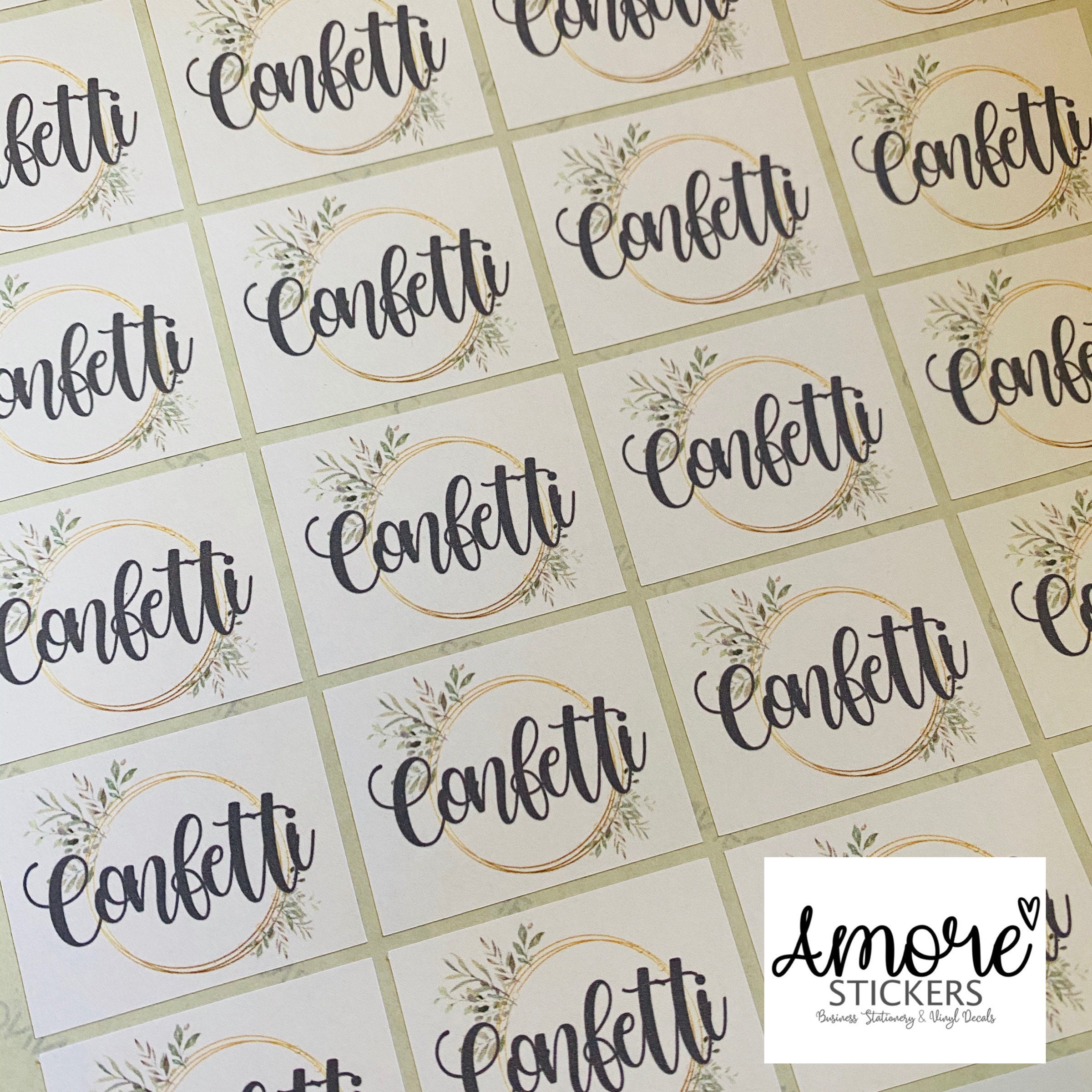 Confetti stickers Labels Wedding Stickers Etsy