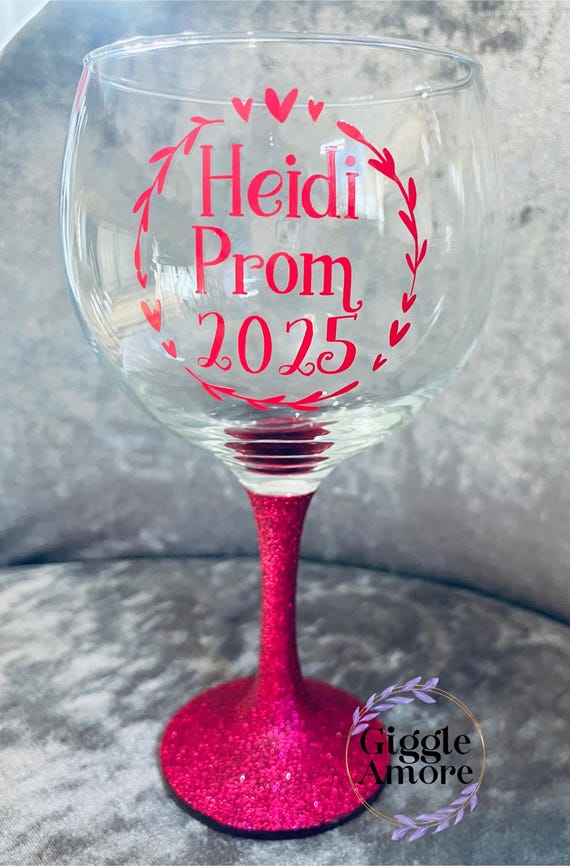 Personalised Gin Glass Name Balloon Birthday Wedding Hen Party Gift glitter prom