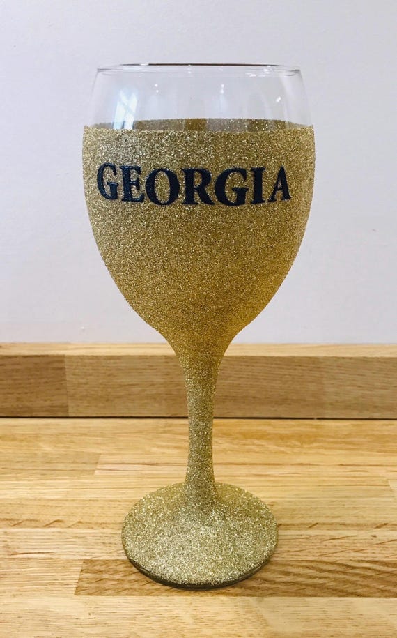 Personalised Glitter Wine Glass| Gift for Her | Birthday Present