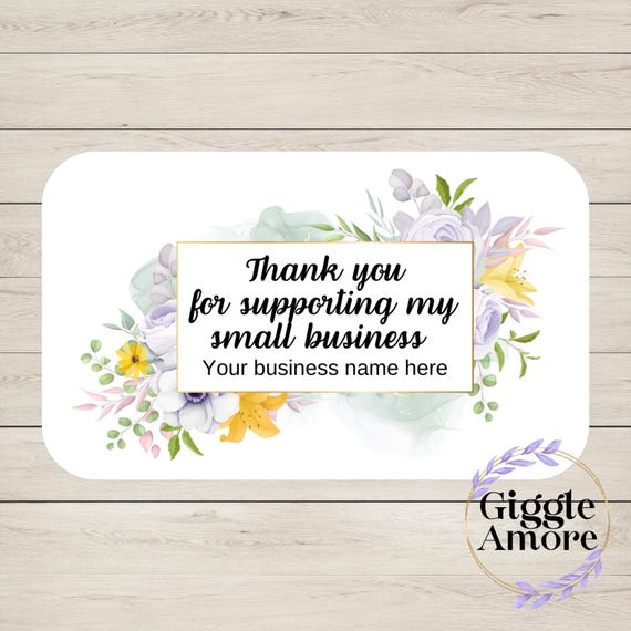 24 Personalised Thank For Your Supporting My Small Business Cards