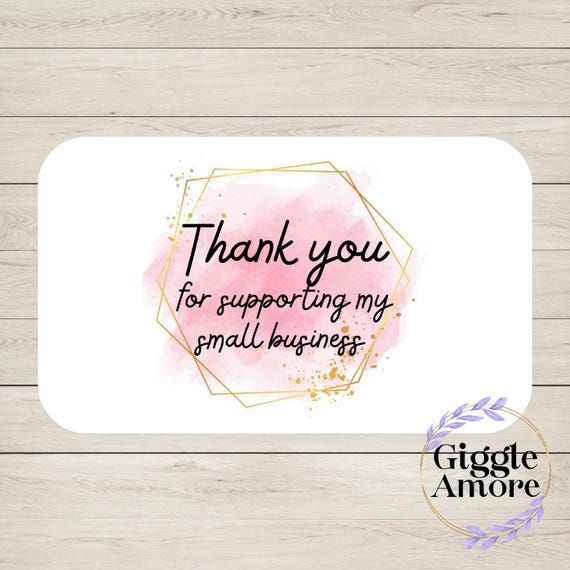 24 Personalised Thank For Your Supporting My Small Business Cards