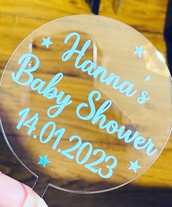 Personalised Acrylic Cake Topper Your Choice Of Wording And Colour, Birthday
