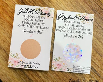 10 Personalised Scratch and Reveal Small Business Cards