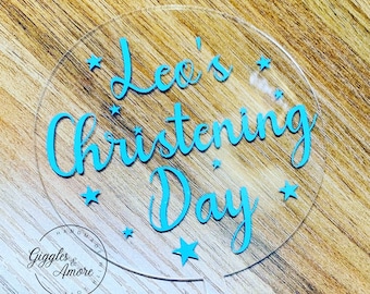Personalised Acrylic Cake Topper Your Choice Of Wording And Colour, Birthday