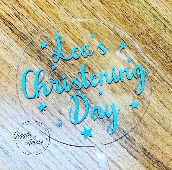 Personalised Acrylic Cake Topper Your Choice Of Wording And Colour, Birthday