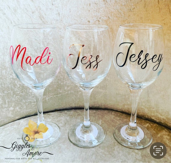 Personalised Wine Glass Name Balloon Birthday Wedding Hen Party Gift