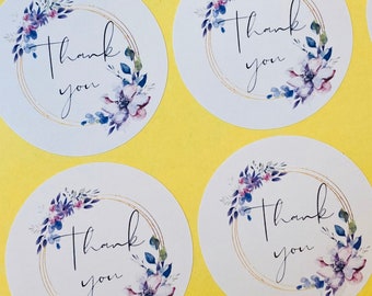 Thank You Stickers, Business Stickers, Labels,Thank U, Self Adhesive, Printed, Personalized, Small Buisness Labels
