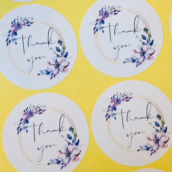 Thank You Stickers, Business Stickers, Labels,Thank U, Self Adhesive, Printed, Personalized, Small Buisness Labels