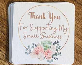 25 Personalised Thank For Your Supporting My Small Business Cards