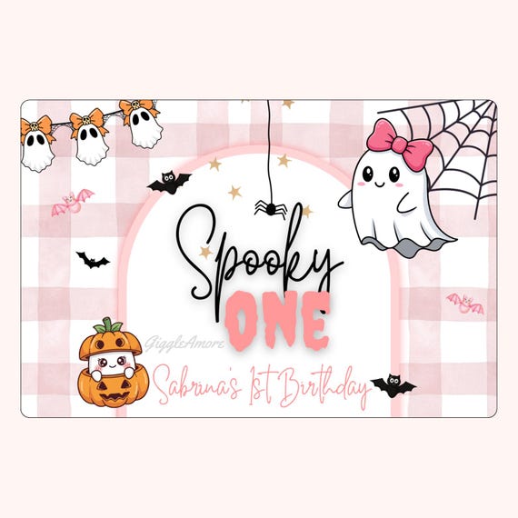 Personalised Spooky One 1st Birthday Party Stickers: Halloween Theme