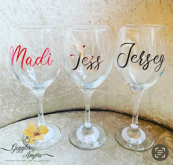 Personalised Wine Glass Name Balloon Birthday Wedding Hen Party Gift