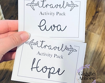 Personalised Airplane Travel Activity Pack Stickers: Wedding Party Favors