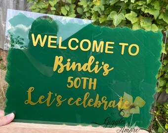 Personalised Welcome Wedding Sign, Birthday, Acrylic, A3, Decoration, Decor
