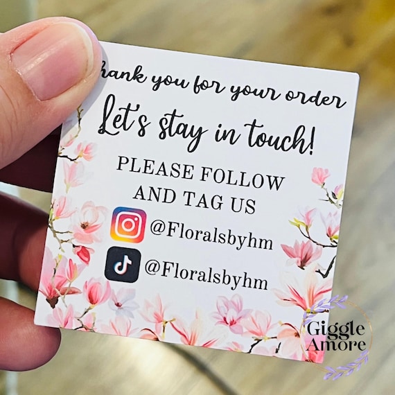 24 Personalised Thank You Small Business Cards or Stickers, Your own logo