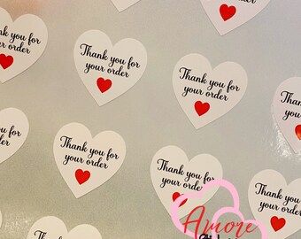 Thank You Stickers, Business Stickers, Labels,Thank U, Self Adhesive, Printed, Personalized, Small Buisness Labels