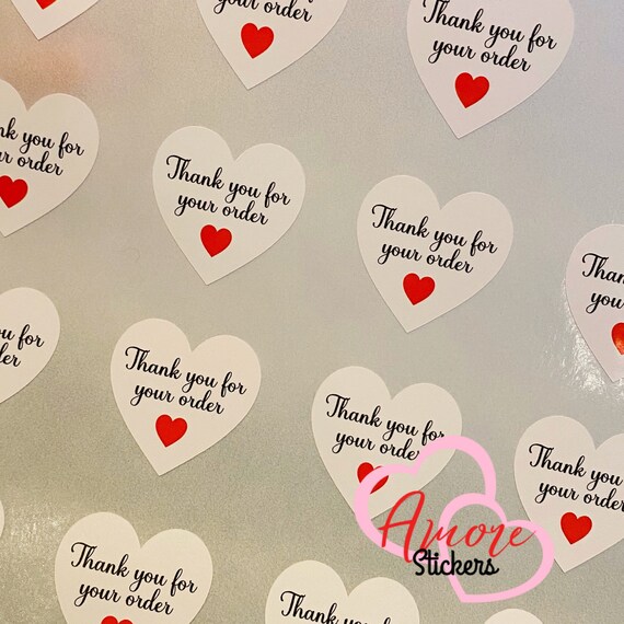 Thank You Stickers, Business Stickers, Labels,Thank U, Self Adhesive, Printed, Personalized, Small Buisness Labels