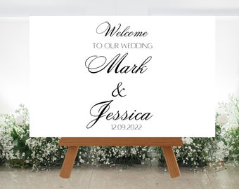 Personalised Wedding Sign, Welcome, Acrylic, A5, A4 or A3, Decoration, Decor, Party