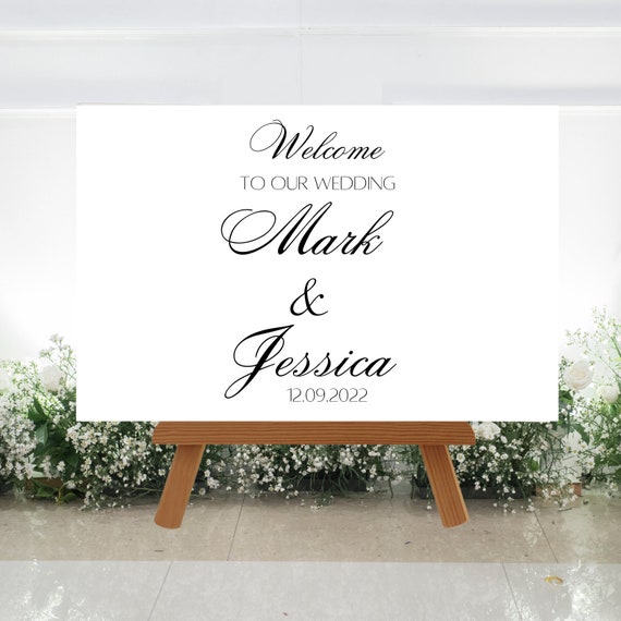 Personalised Wedding Sign, Welcome, Acrylic, A5, A4 or A3, Decoration, Decor, Party