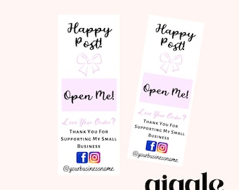 Personalised Box Seal Stickers, Wax Melts, Business Stickers, Labels, Thank U, Self Adhesive, Printed, Personalized, Small Business Labels