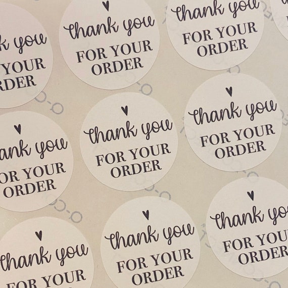Thank You Stickers, Business Stickers, Labels,Thank U, Self Adhesive, Printed, Personalized, Small Buisness Labels