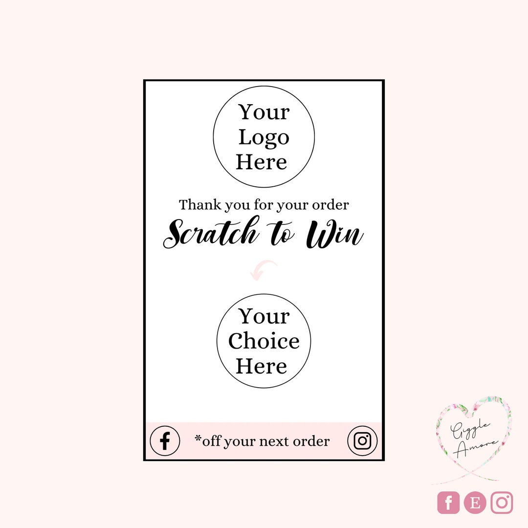 10 Personalised Scratch Cards Reveal Small Business Cards Etsy