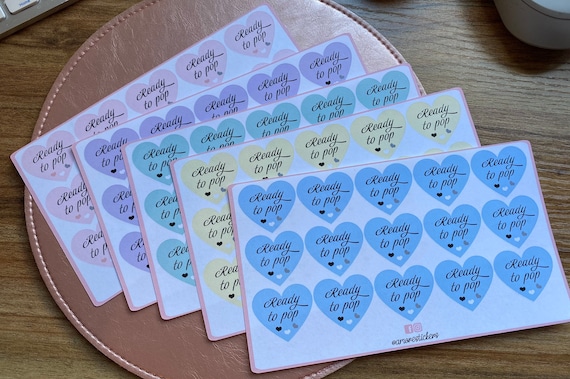 Ready To Pop Party Stickers, Thank you for coming, Labels, Kids, Thank U, Self Adhesive, Printed, Personalized, Baby Shower
