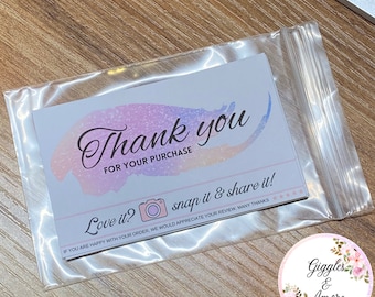 10 Thank you for your purchase Small Business Cards, snap and share