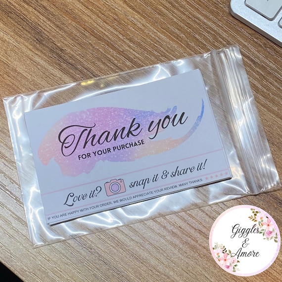 10 Thank you for your purchase Small Business Cards, snap and share