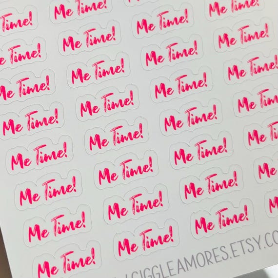 Me Time Planner Stickers: Motivational, Pink, Calendar, Scrapbook