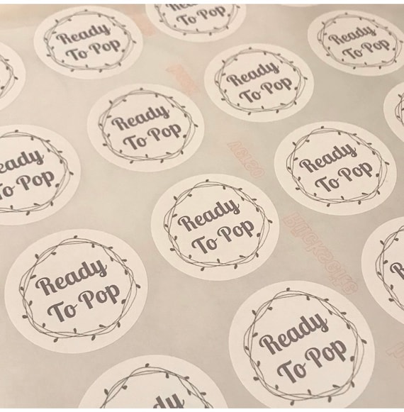 Ready To Pop Party Stickers, Thank you for coming, Labels, Kids, Thank U, Self Adhesive, Printed, Personalized, Baby Shower