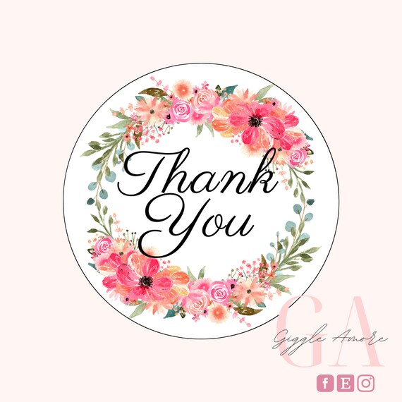 Thank You Stickers, Business Stickers, Labels,Thank U, Self Adhesive, Printed, Personalized, Small Buisness Labels