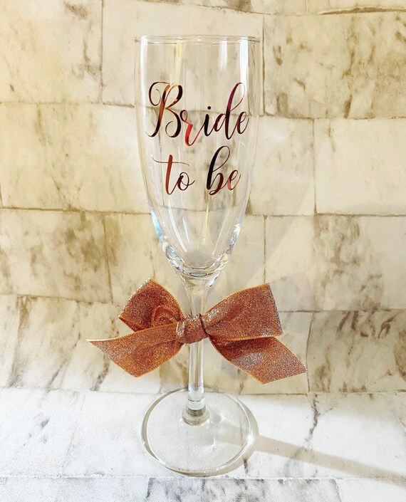 Personalised Bride to be Glass Bridesmaid champagne flute, wedding titles, maid of honour glass hen party
