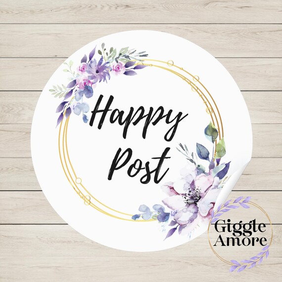 Happy Post Stickers, Business Stickers, Labels,Thank U, Self Adhesive, Printed, Personalized, Small Buisness Labels