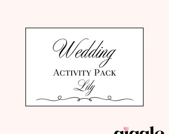 Personalised Wedding Activity Pack Stickers Theme Stickers Gold White Box Bag Birthday Party Gift Favour Activity