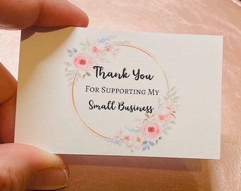 Set of 10 Thank For Your Supporting My Small Business Cards