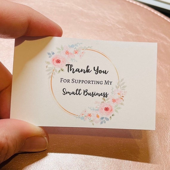 Set of 10 Thank For Your Supporting My Small Business Cards