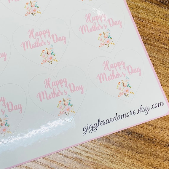 Happy Mothers Day Stickers, Business Stickers, Labels,Thank U, Self Adhesive, Printed, Personalized, Small Buisness Labels