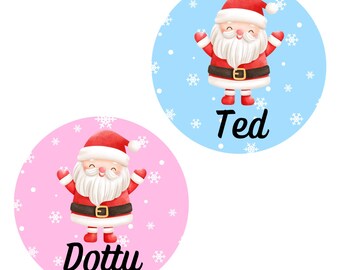 Personalised Christmas Stickers: 4cm Matte Finish, Set of 24