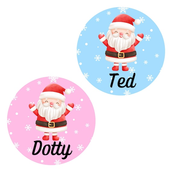 Personalised Christmas Stickers: 4cm Matte Finish, Set of 24