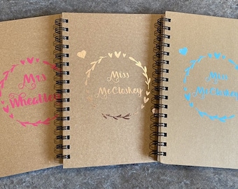 Personalised Notebook, teacher gift, end of term present