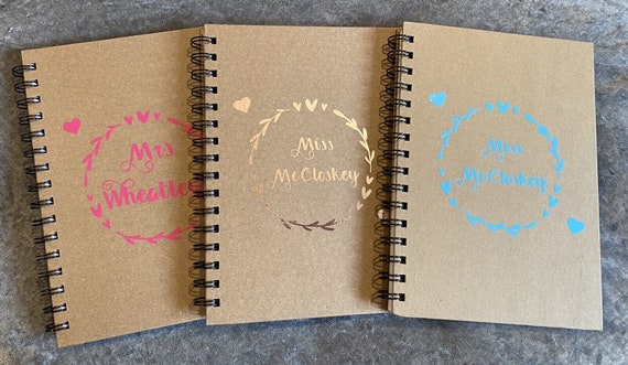 Personalised Notebook, teacher gift, end of term present