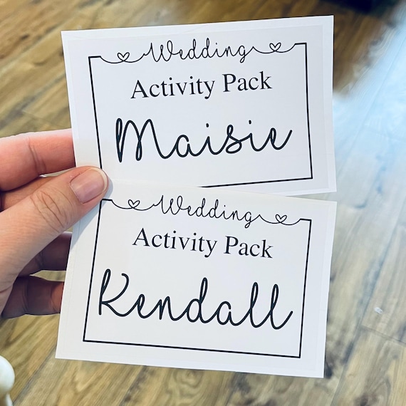 Personalised Wedding Activity Pack Stickers - Heart Theme