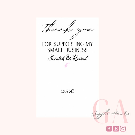10 Personalised Scratch and Reveal Small Business Cards