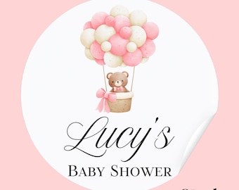Personalised Baby Shower, Party Stickers, Floral Thank you for coming, Labels, Kids, Thank U, Self Adhesive, Printed, Personalized, Birthday