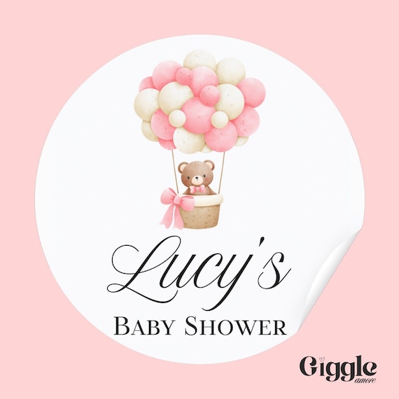 Personalised Baby Shower, Party Stickers, Floral Thank you for coming, Labels, Kids, Thank U, Self Adhesive, Printed, Personalized, Birthday